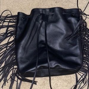 Black fringe Victoria secret backpack/purse.